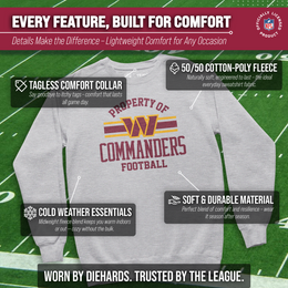 Washington Commanders NFL Adult Property Of Crewneck Fleece Sweatshirt - Sport Gray