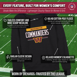 Washington Commanders NFL Womens Team Block French Terry Slouchy Top - Charcoal