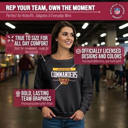 Washington Commanders NFL Womens Team Block French Terry Slouchy Top - Charcoal