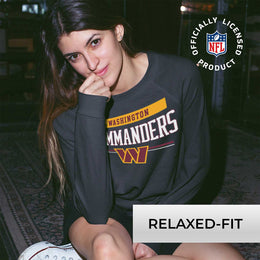 Washington Commanders NFL Womens Team Block French Terry Slouchy Top - Charcoal