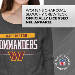 Washington Commanders NFL Womens Team Block French Terry Slouchy Top - Charcoal