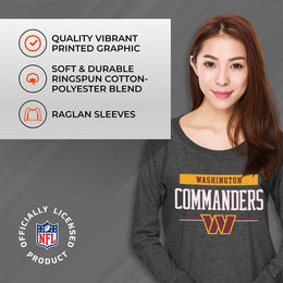 Washington Commanders NFL Womens Team Block French Terry Slouchy Top - Charcoal