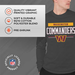 Washington Commanders NFL Adult Charcoal Long Sleeve T Shirt - Charcoal