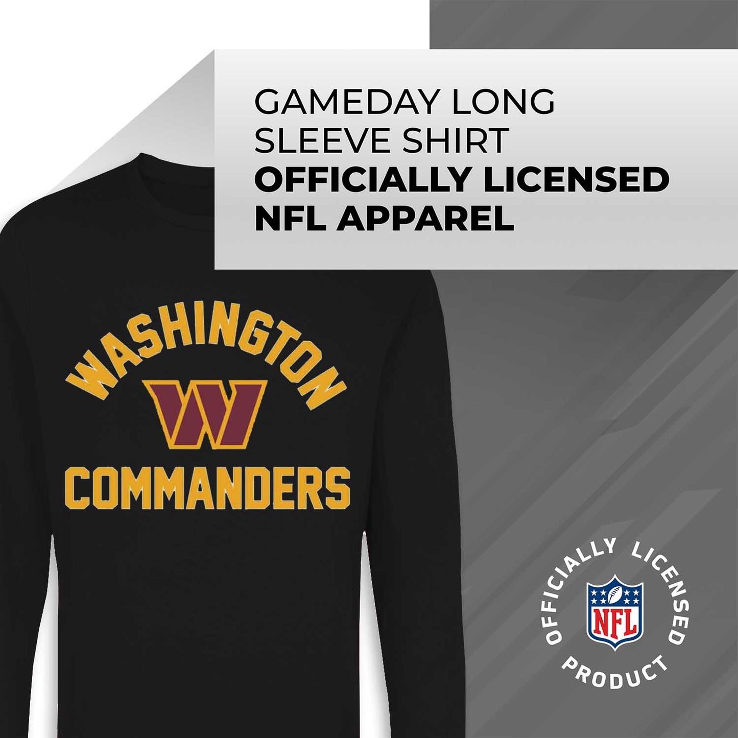 Washington Commanders NFL Gameday Adult Football Long Sleeve Shirt - Black