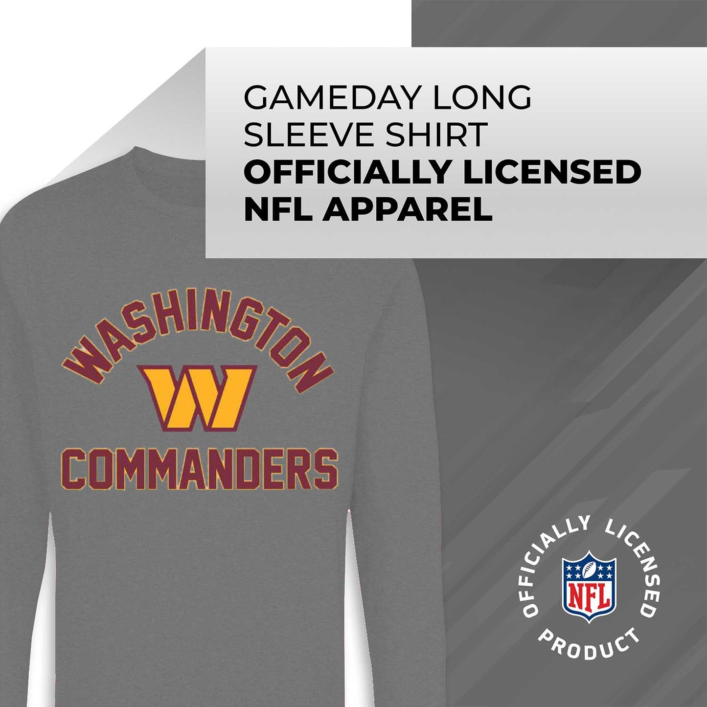 Washington Commanders NFL Gameday Adult Football Long Sleeve Shirt - Sport Gray