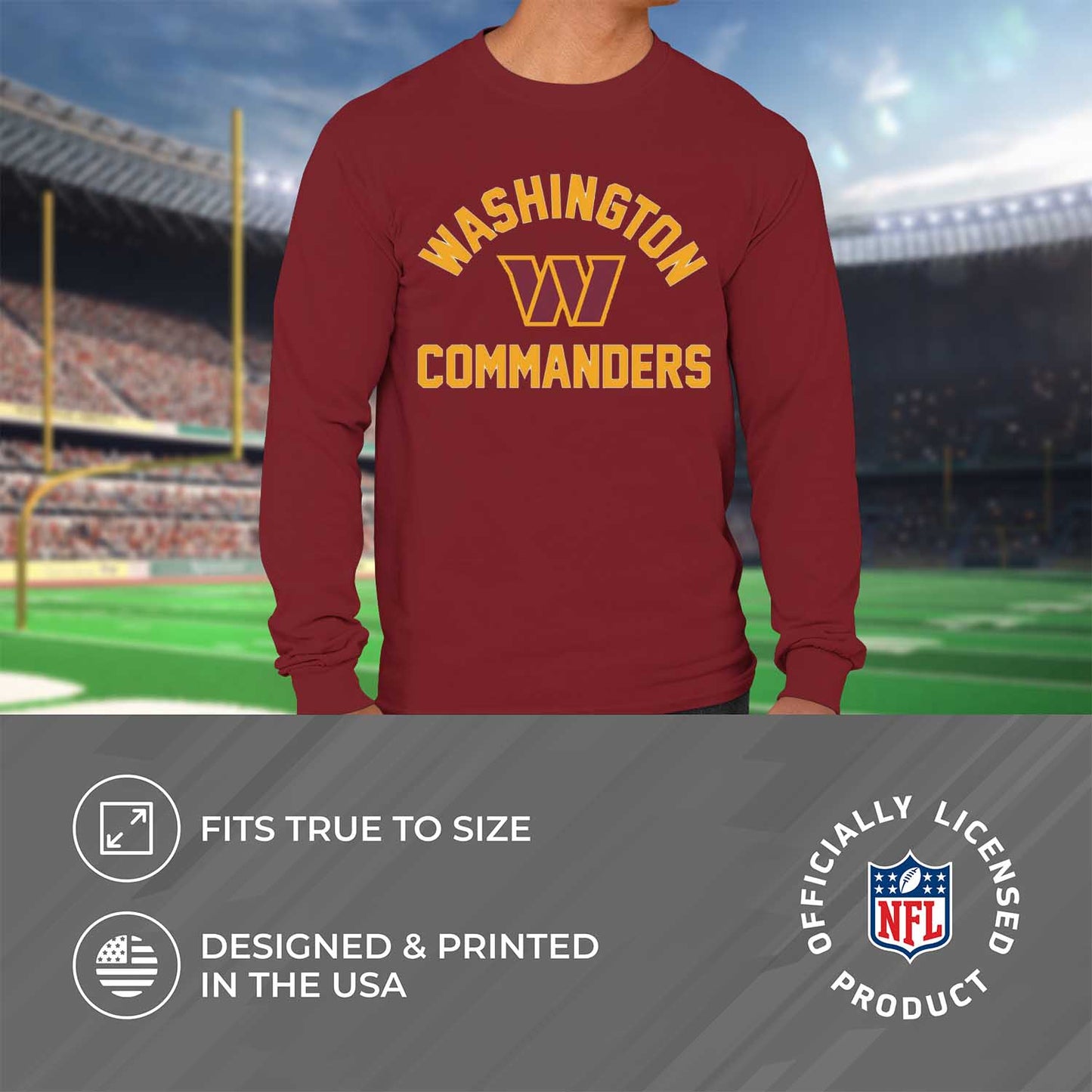 Washington Commanders NFL Gameday Adult Football Long Sleeve Shirt - Maroon