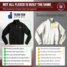 Washington Commanders NFL Adult Unisex Team Logo Quarter Zip Pullover Sweatshirt - Black