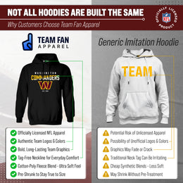 Washington Commanders Adult NFL Diagonal Fade Fleece Hooded Sweatshirt - Black