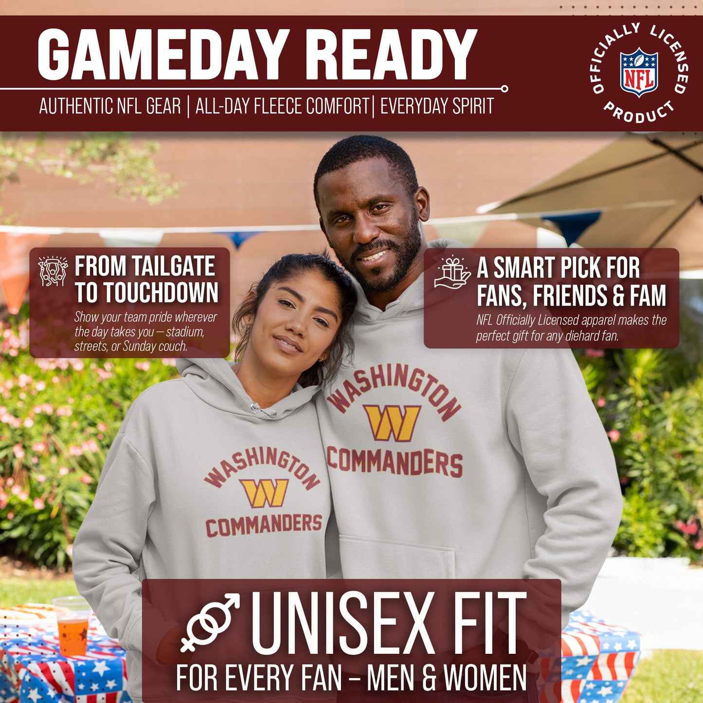 Washington Commanders Team Fan Apparel NFL  Gameday Hoodie - Sport Gray