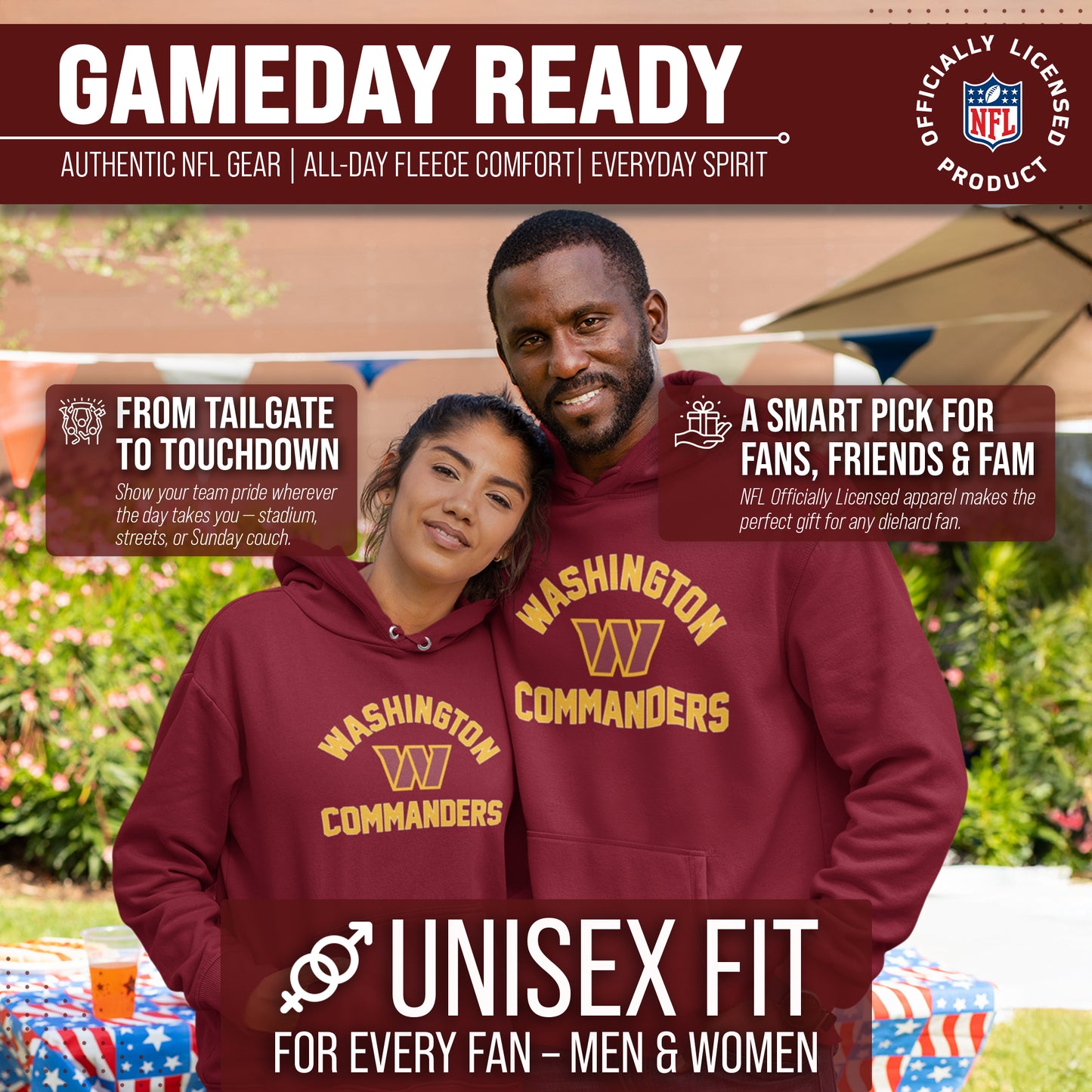 Washington Commanders Team Fan Apparel NFL  Gameday Hoodie - Maroon