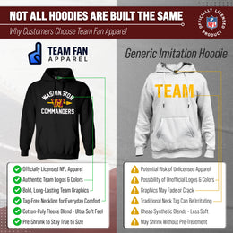 Washington Commanders NFL Adult Unisex Retro Gameday Ultra Soft Fleece Hooded Sweatshirt - Black