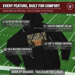 Washington Commanders NFL Adult Unisex Overtime Blueprint Soft Fleece Hooded Sweatshirt - Black
