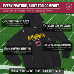 Washington Commanders Adult NFL Football Helmet Heather Hooded Sweatshirt  - Charcoal