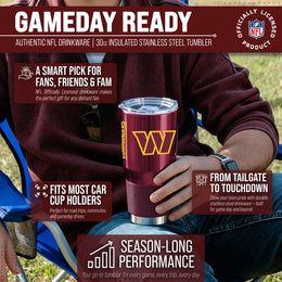 Washington Commanders NFL 30oz Gameday Stainless Steel Tumbler - Maroon
