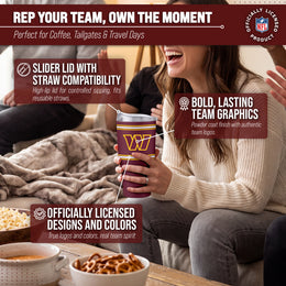 Washington Commanders  30 oz Stripe Powder Coat Tumbler | NFL Stainless - Maroon