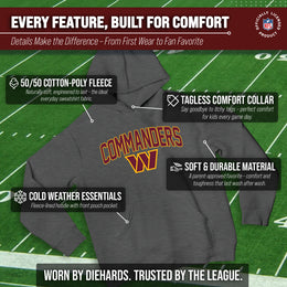 Washington Commanders NFL Youth Home Team Hoodie- Kids Hooded Sweatshirt - Sport Gray