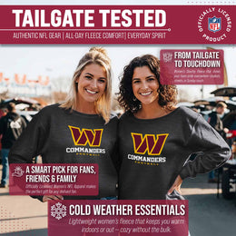 Washington Commanders NFL Womens Ultimate Fan French Terry Slouchy Top- Raglan Sleeves - Charcoal