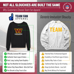 Washington Commanders NFL Womens Ultimate Fan French Terry Slouchy Top- Raglan Sleeves - Charcoal