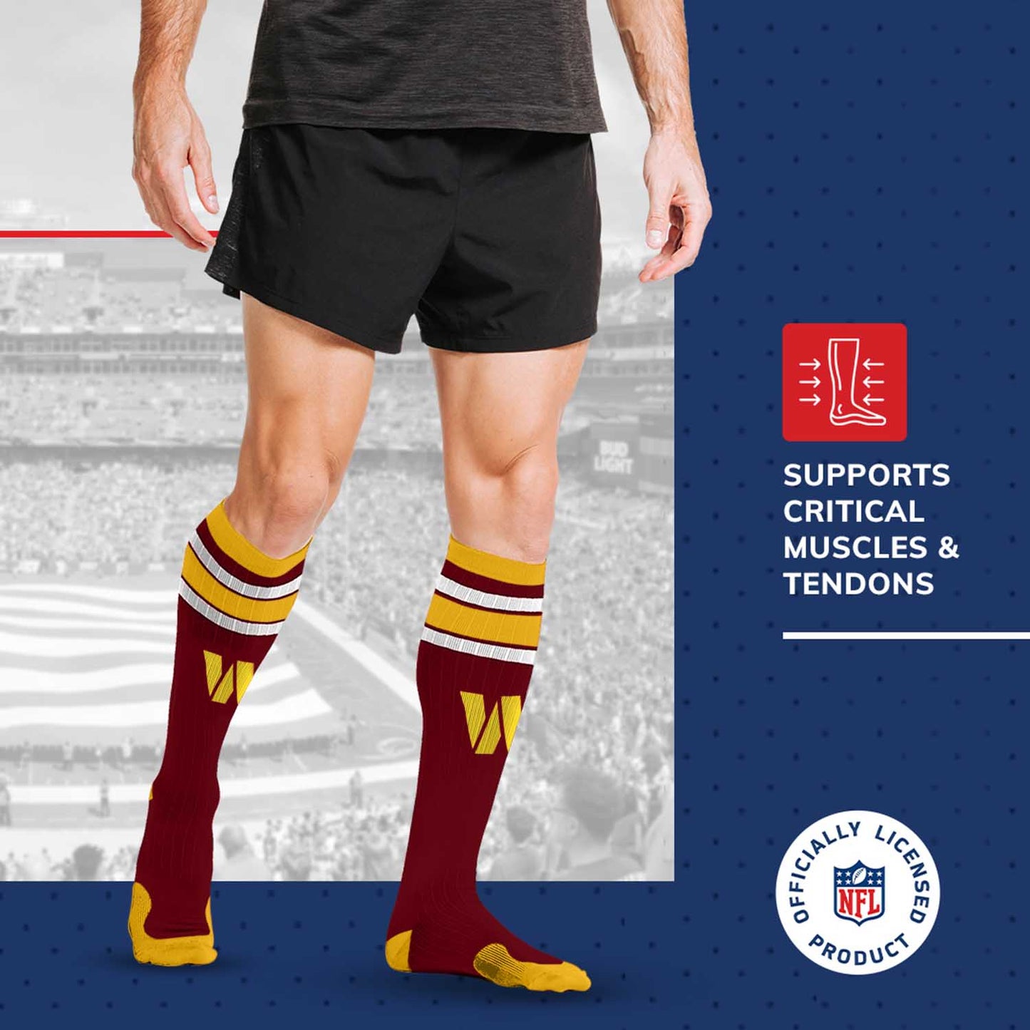 Washington Commanders NFL Adult Knee High-Performance Socks - Maroon