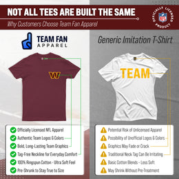 Washington Commanders NFL Pro Football Final Countdown Adult Cotton-Poly Short Sleeved T-Shirt For Men & Women - Cardinal