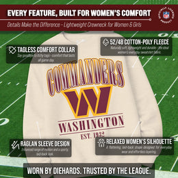 Washington Commanders Womens NFL Starstruck Crewneck Pullover - Cream