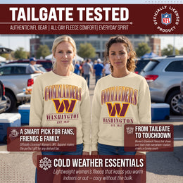 Washington Commanders Womens NFL Starstruck Crewneck Pullover - Cream