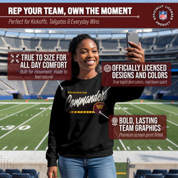Washington Commanders Womens NFL Scrimmage Line Crewneck Pullover - Black