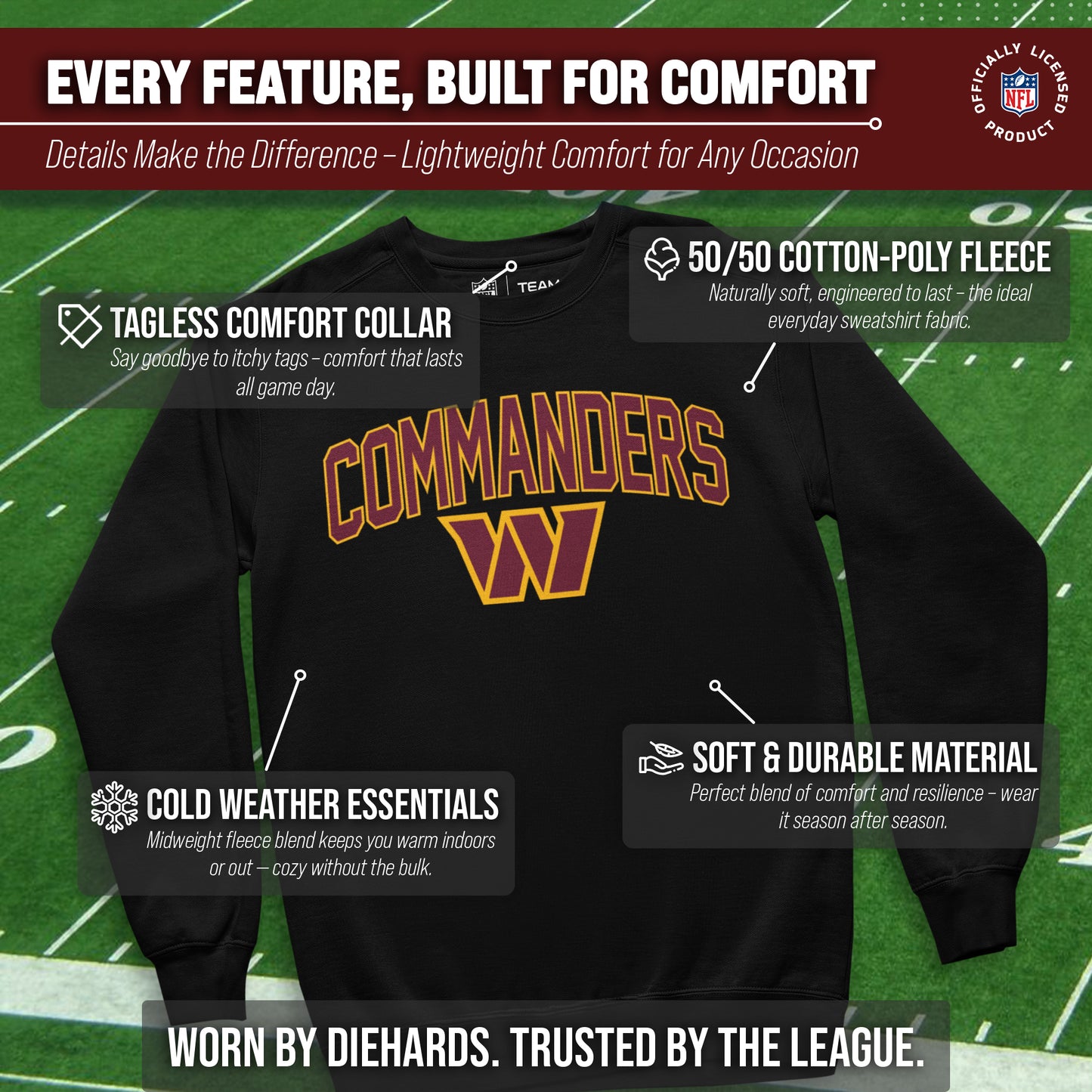Washington Commanders NFL Home Team Crew - Black