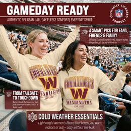 Washington Commanders Ladies NFL Starstruck Fleece Pullover Hooded Sweatshirt - Cream