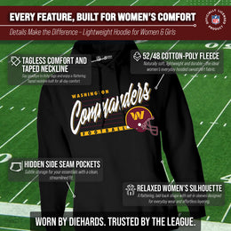 Washington Commanders Ladies NFL Scrimmage Line Fleece Pullover Hooded Sweatshirt - Black
