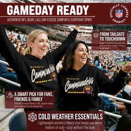Washington Commanders Ladies NFL Scrimmage Line Fleece Pullover Hooded Sweatshirt - Black