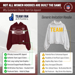 Washington Commanders  NFL Women's Franchise Oversized Crop Hoodie Fleece - Burgundy