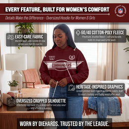 Washington Commanders  NFL Women's Franchise Oversized Crop Hoodie Fleece - Burgundy