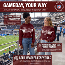 Washington Commanders  NFL Women's Franchise Oversized Crop Hoodie Fleece - Burgundy