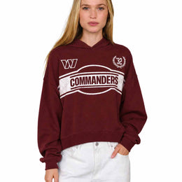 Washington Commanders  NFL Women's Franchise Oversized Crop Hoodie Fleece - Burgundy