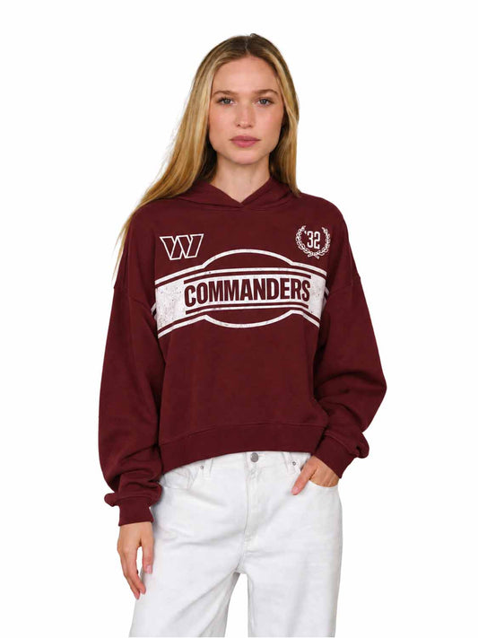 Washington Commanders  NFL Women's Franchise Oversized Crop Hoodie Fleece - Burgundy
