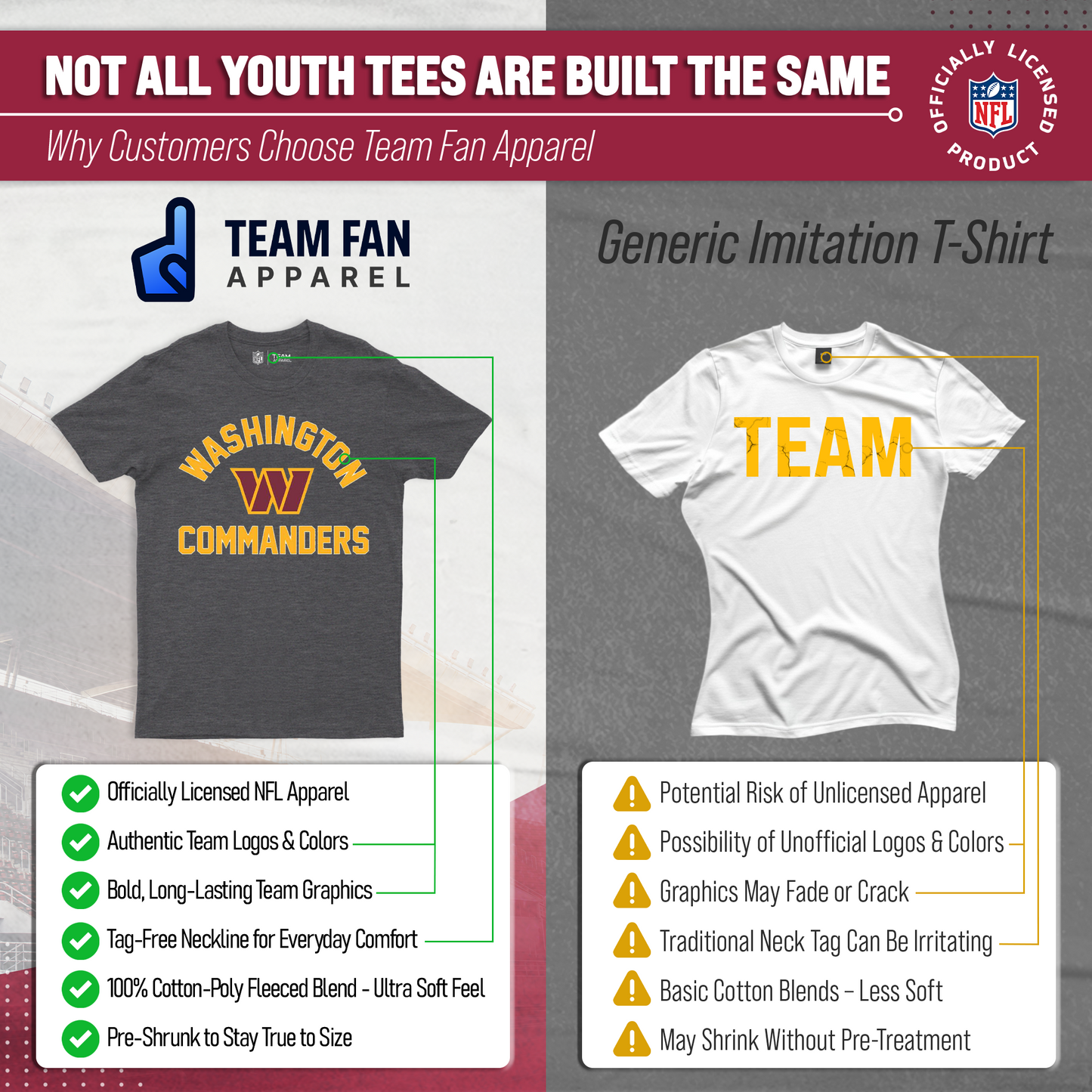 Washington Commanders NFL Youth Gameday Football T-Shirt - Charcoal