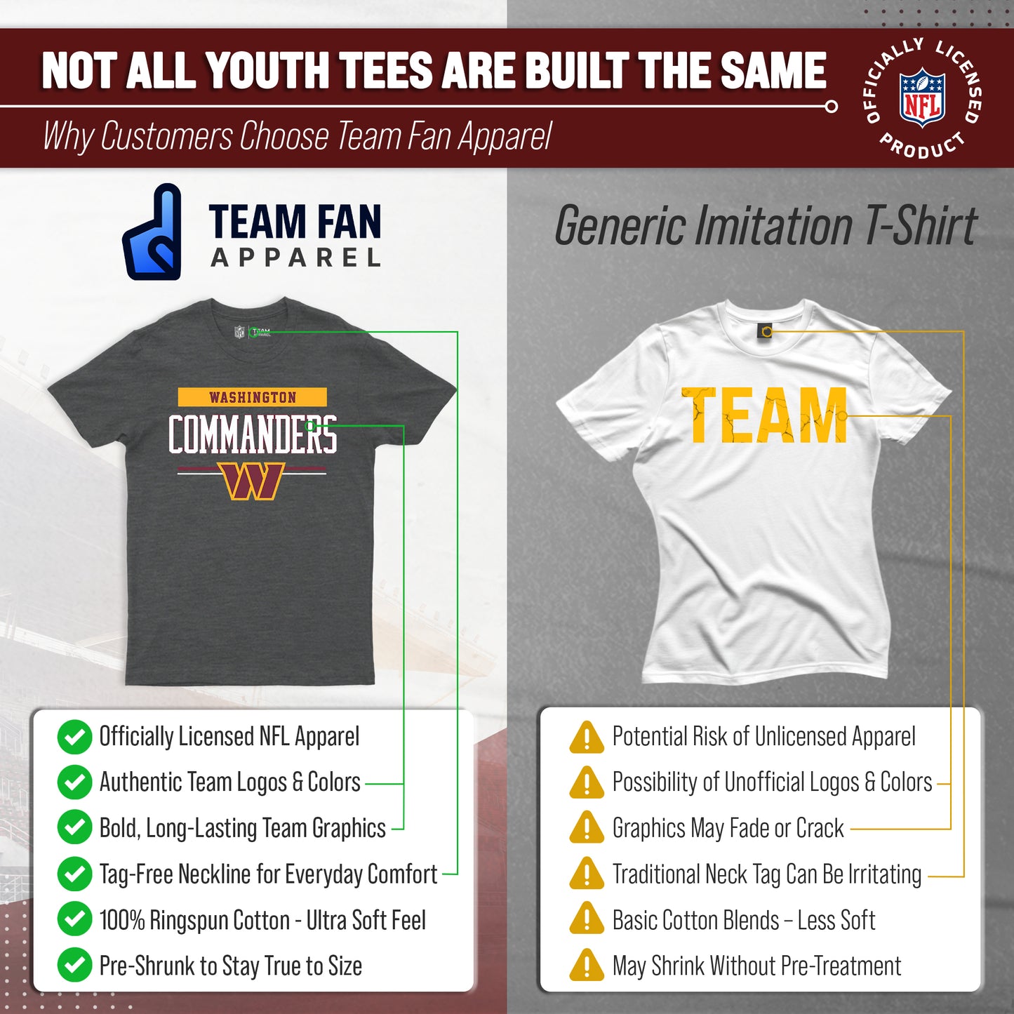 Washington Commanders NFL Youth Short Sleeve Charcoal T Shirt - Charcoal