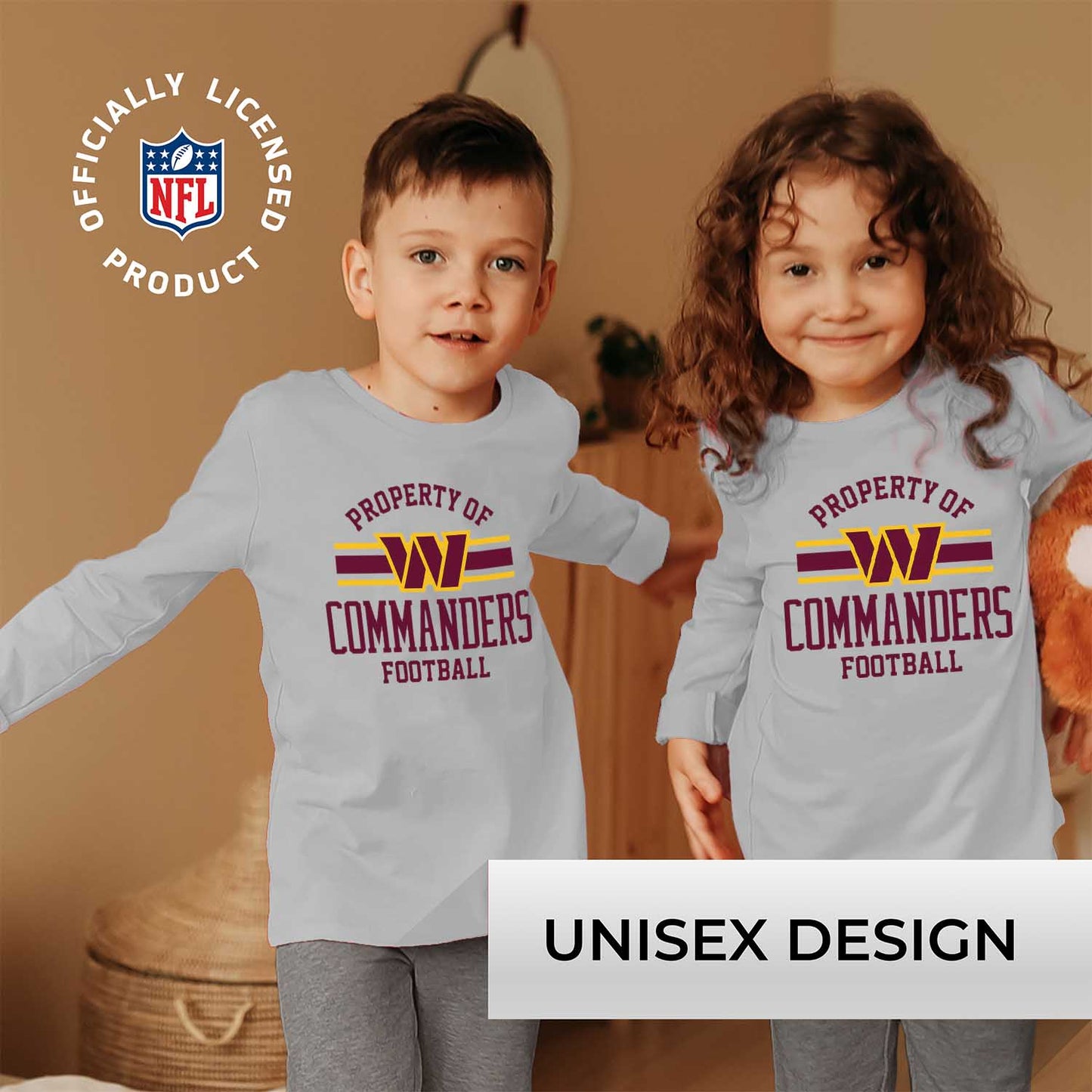 Washington Commanders NFL Youth Property Of Crew Sweatshirt - Sport Gray