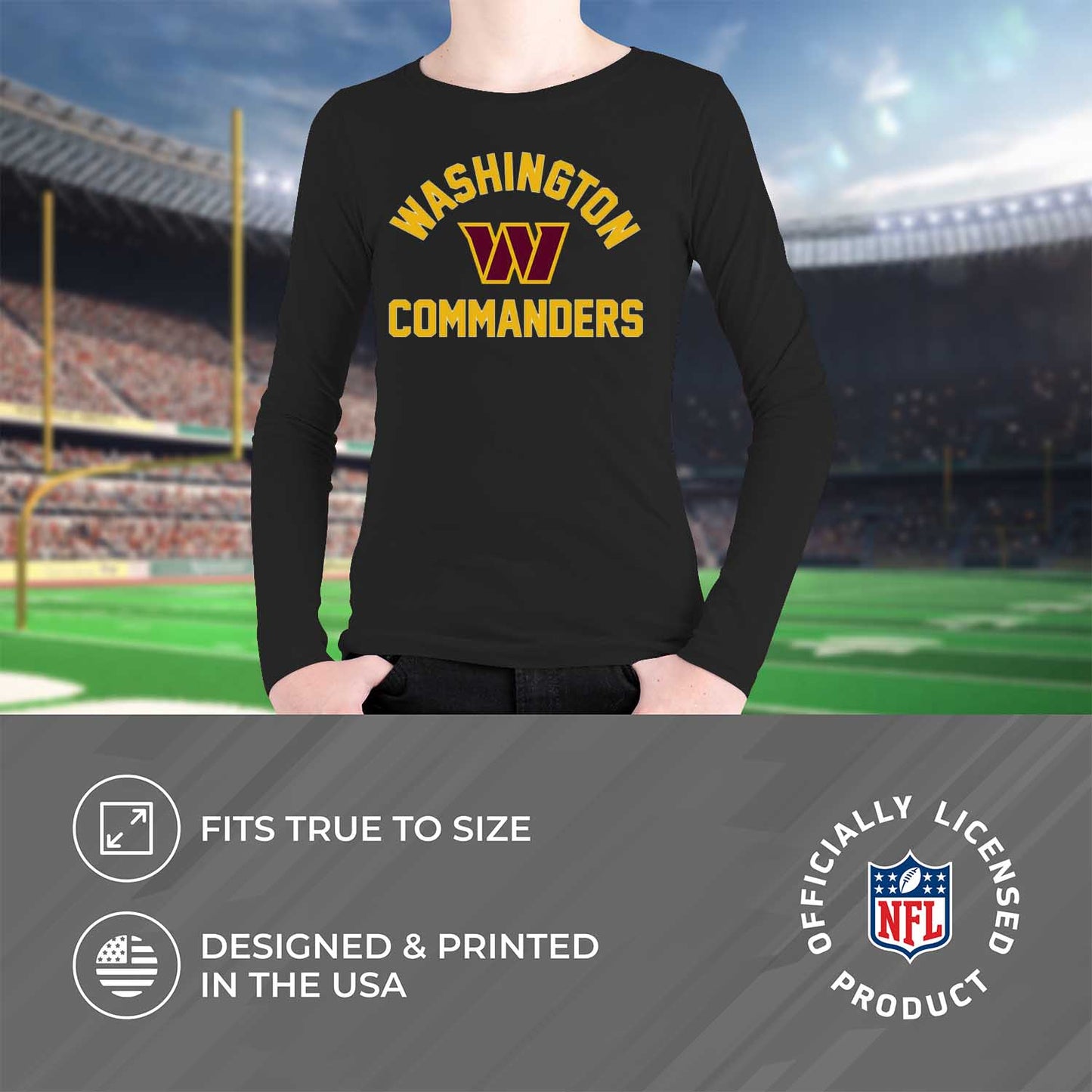 Washington Commanders NFL Youth Gameday Crewneck Sweatshirt - Black