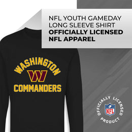 Washington Commanders NFL Gameday Youth Football Long Sleeve Shirt - Black