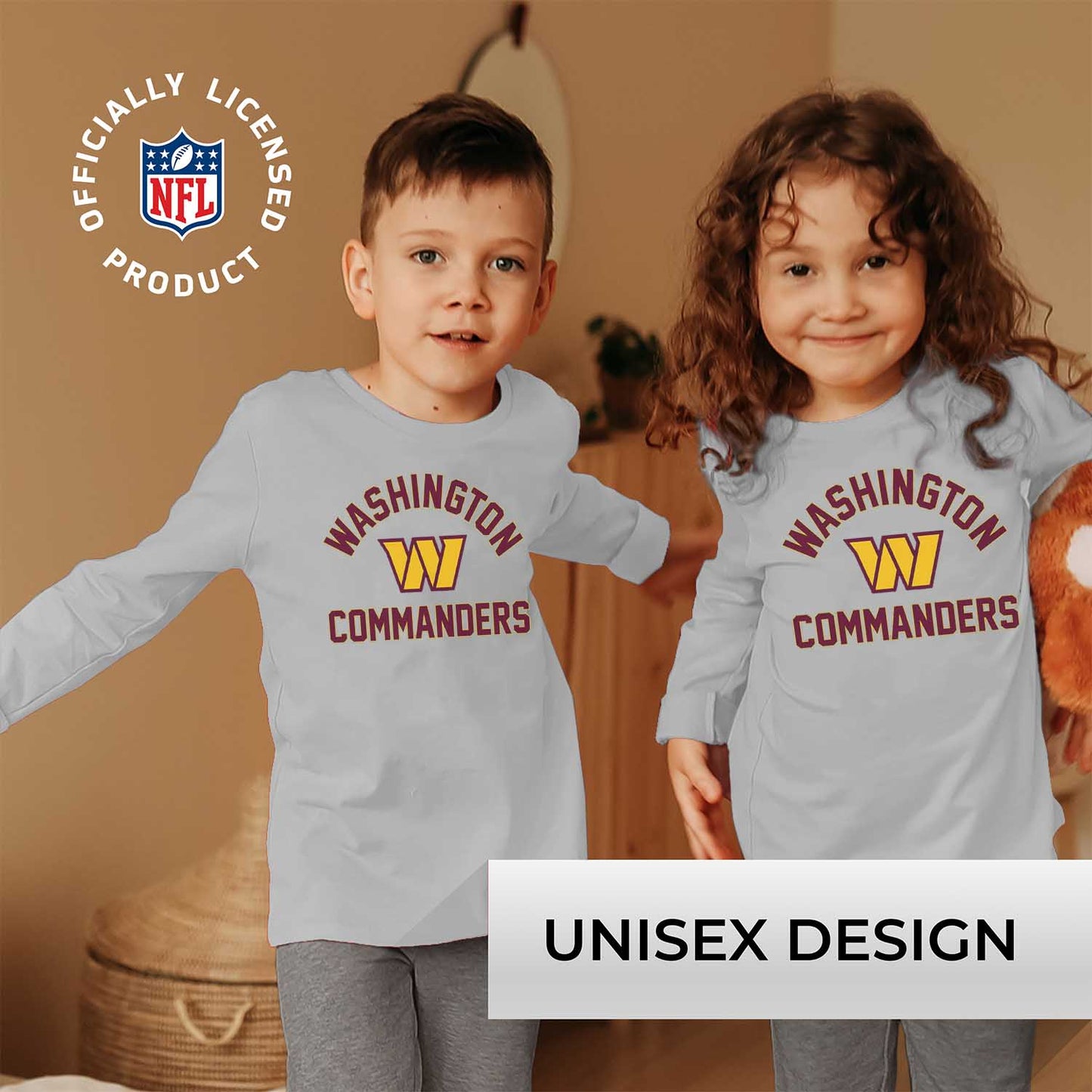 Washington Commanders NFL Gameday Youth Football Long Sleeve Shirt - Sport Gray