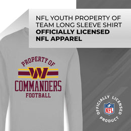 Washington Commanders NFL Youth Property Of Long Sleeve Lightweight T Shirt - Sport Gray
