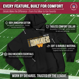 Washington Commanders NFL Youth Modern Endzone Football Fleece Hooded Sweatshirt - Black