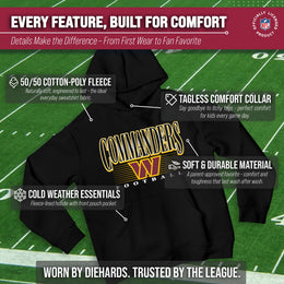 Washington Commanders NFL Youth Overtime Blueprint Football Fleece Hooded Sweatshirt - Black