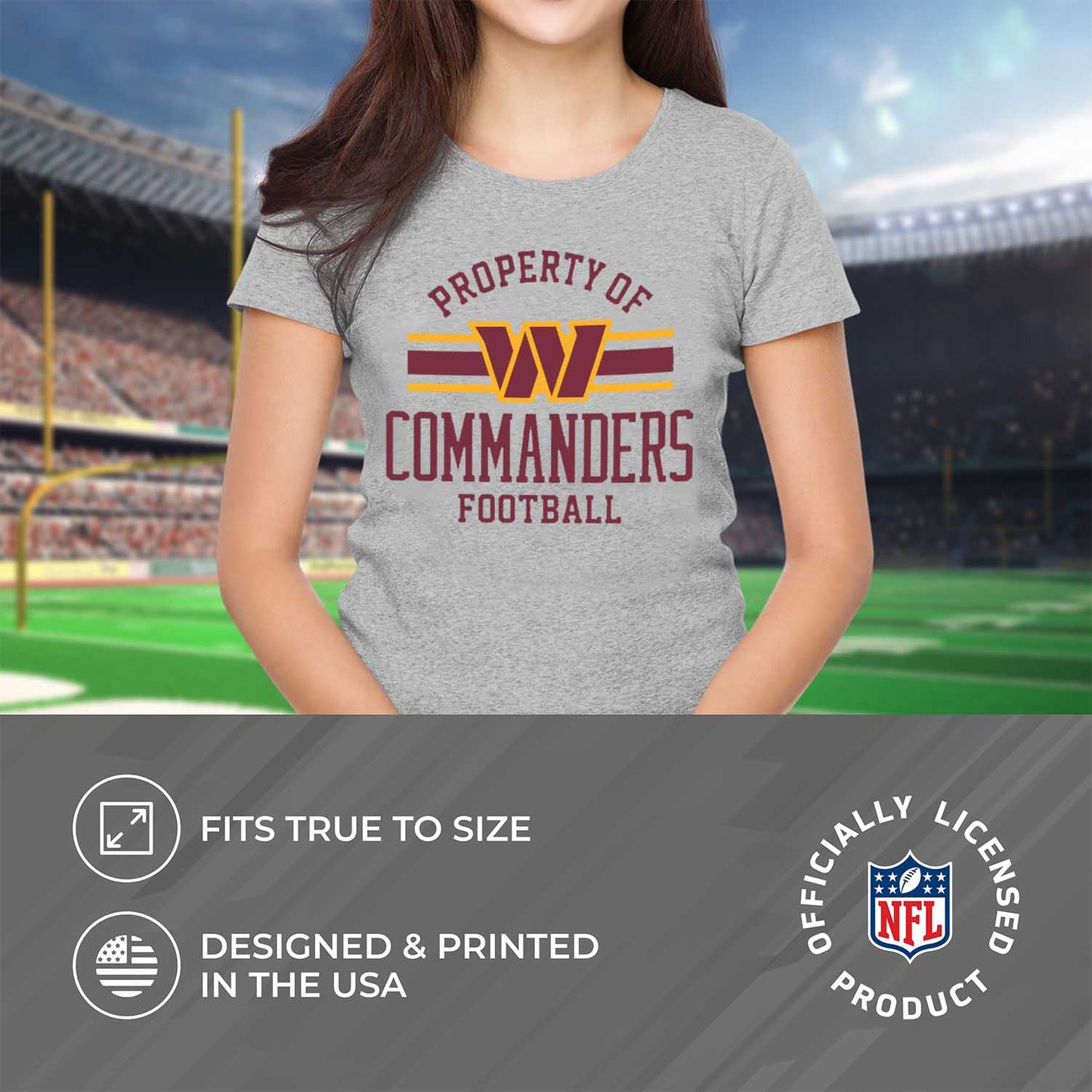 Washington Commanders NFL Women's Property Of Lightweight Plus Size T-Shirt - Sport Gray