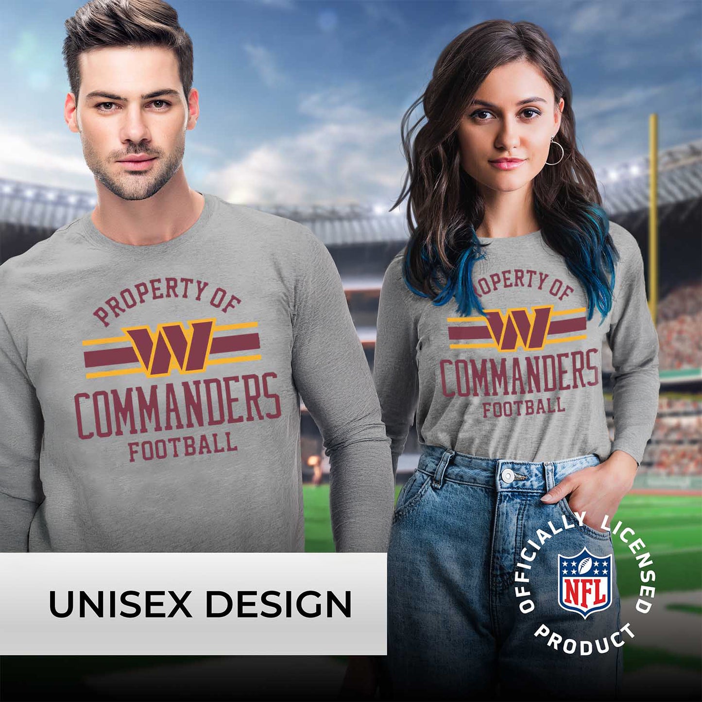 Washington Commanders NFL Adult Property Of Long SleeveT Shirt - Sport Gray