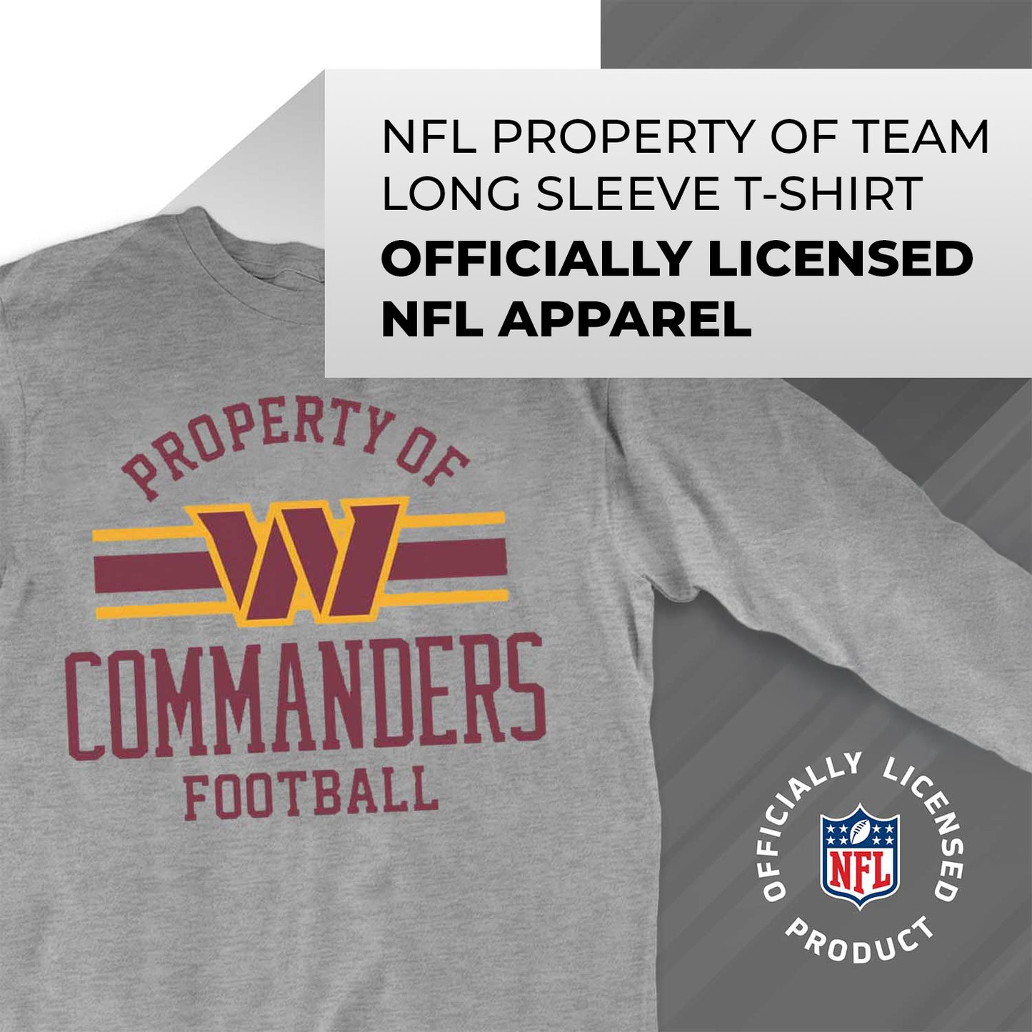 Washington Commanders NFL Adult Property Of Long SleeveT Shirt - Sport Gray