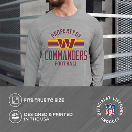 Washington Commanders NFL Adult Property Of Long SleeveT Shirt - Sport Gray