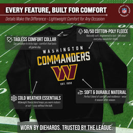 Washington Commanders Adult NFL Diagonal Fade Color Block Crewneck Sweatshirt - Black